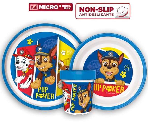 Paw Patrol Pup Power halkskyddat middagsset, mikropolymer set