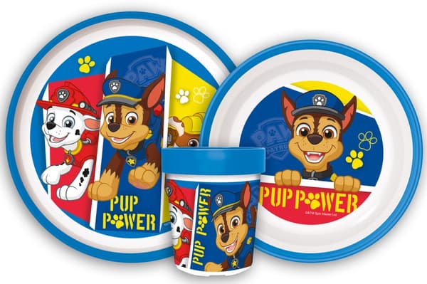 Paw Patrol Pup Power halkskyddat middagsset, mikropolymer set