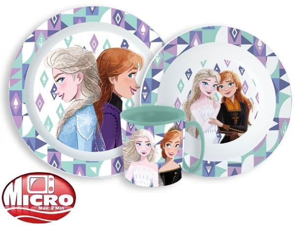 Mikrovågssäkert plastservisset med Disney Frozen Ice Magic, inklusive mugg på 350 ml