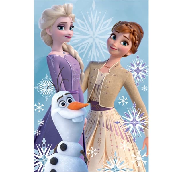 Fleecefilt med Disney Frozen Olaf och systrarna 100x150cm