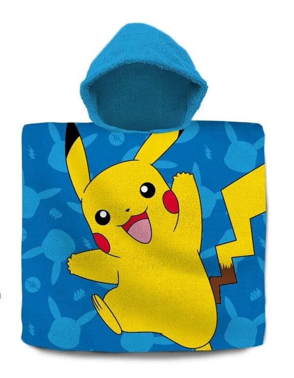 Pokémon blå strandhandduk poncho 60x120 cm