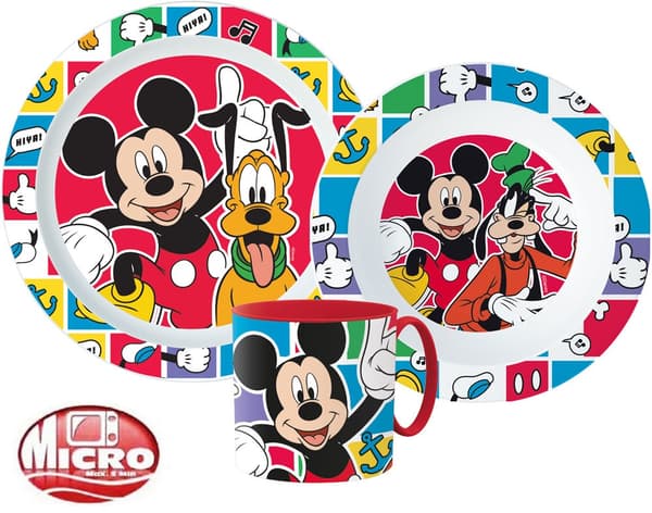 Mikroplast-middagset med Disney Mickey Better Together, inkluderar mugg 265 ml