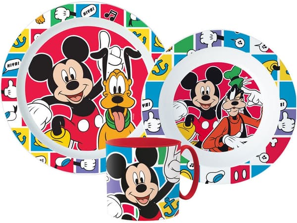 Mikroplast-middagset med Disney Mickey Better Together, inkluderar mugg 265 ml
