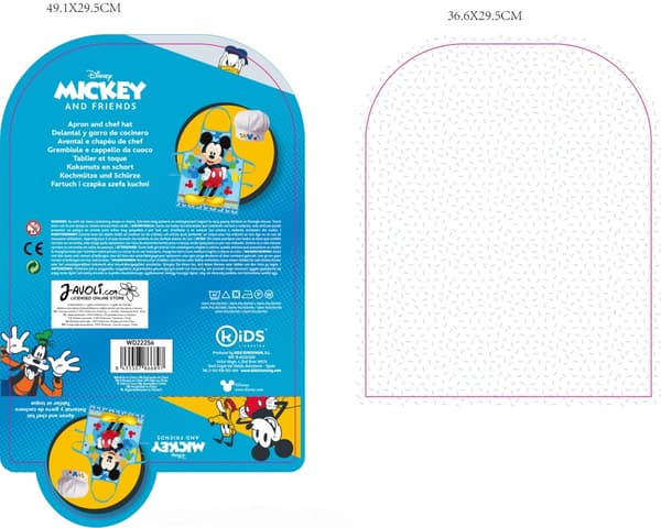 Barnförkläde i två delar med färgglada leenden av Disney Mickey