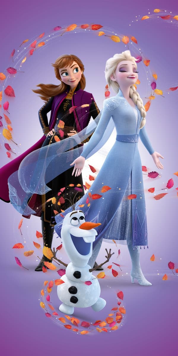 Disney Frozen Badlakan, Strandhandduk 70x140 cm, med Magiska Löv