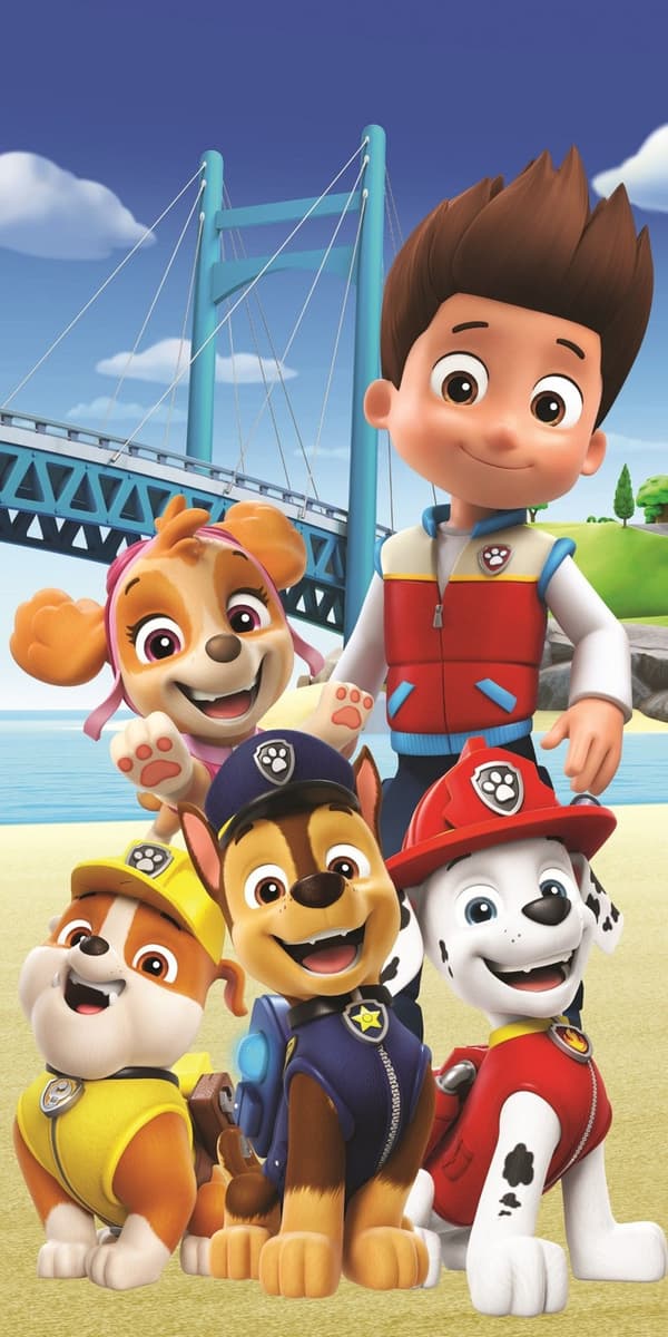 Paw Patrol badhandduk bro, strandhandduk 70x140 cm