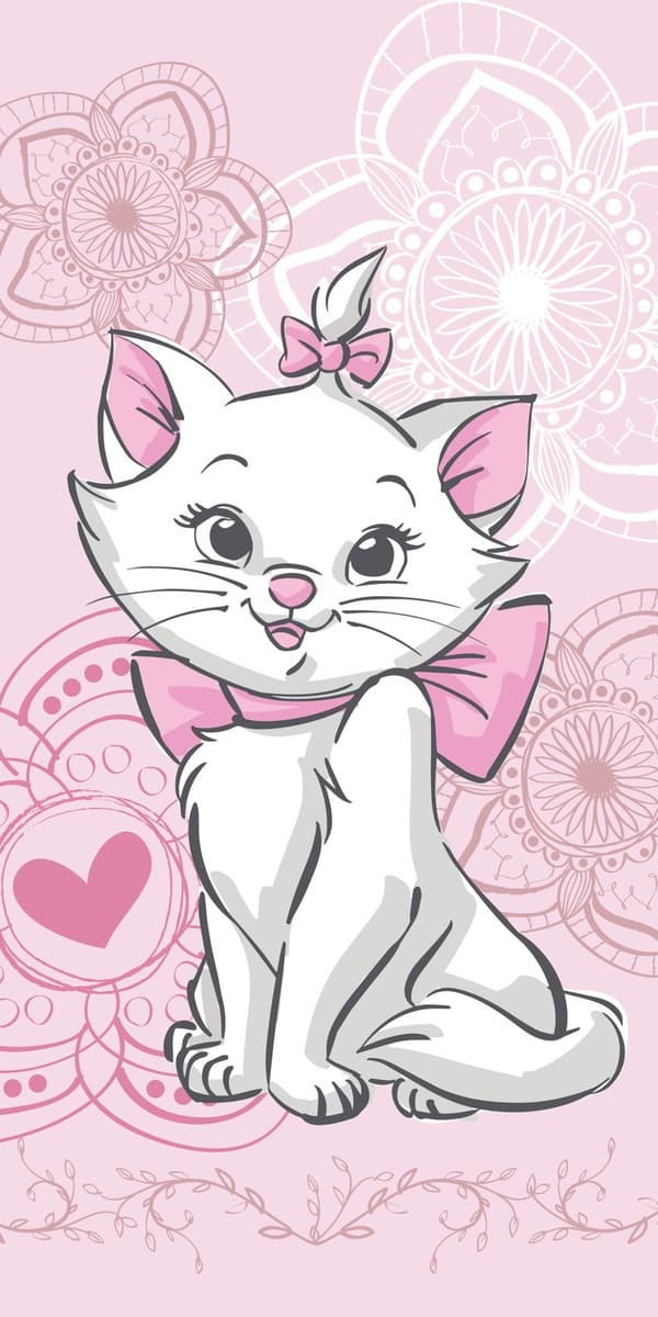Disney Marie Aristocats badhandduk, strandhandduk 70x140 cm