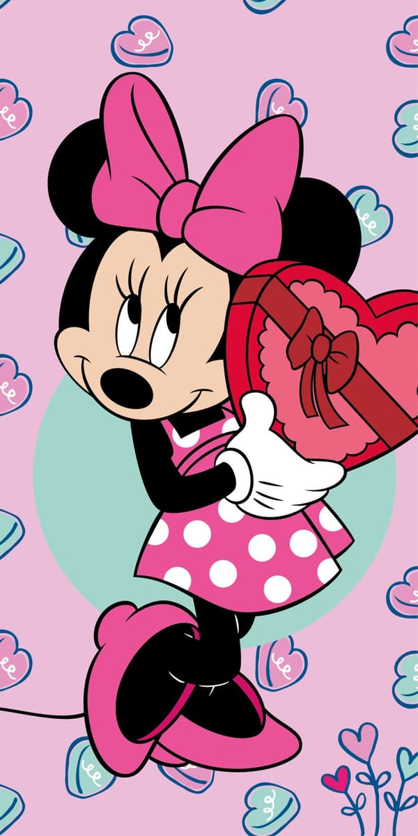 Disney Minnie Sweets badhandduk, strandhandduk 70x140 cm