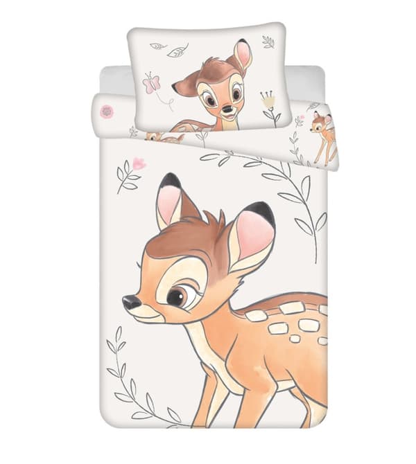 Disney Bambi Beige barnbäddset 100×135 cm, 40×60 cm