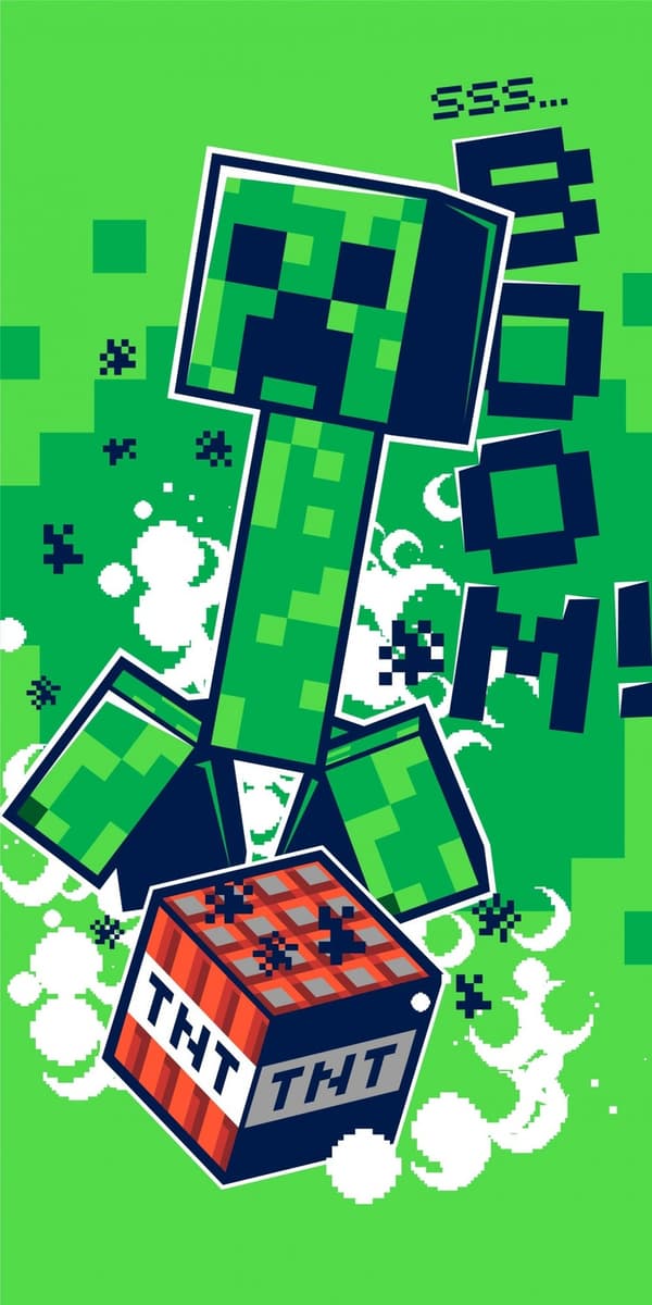 Minecraft badhandduk, strandhandduk Boom 70*140 cm