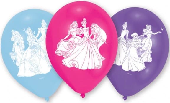 Ballonger med Disney Princess tema, 6 st, 9 tum (22,8 cm)