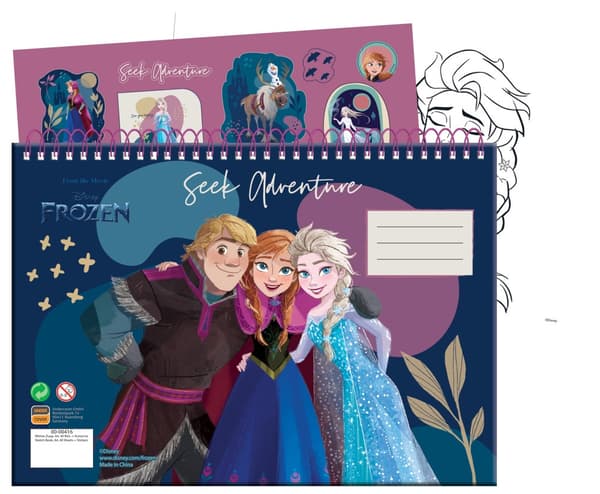 Disney Frozen A4 spiral skissblock med 40 ark och klistermärken