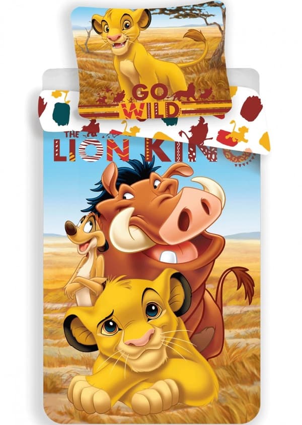 Barns sängkläder set med Disney Lejonkungen Pride Lands Trio, 100×135 cm och 40×60 cm