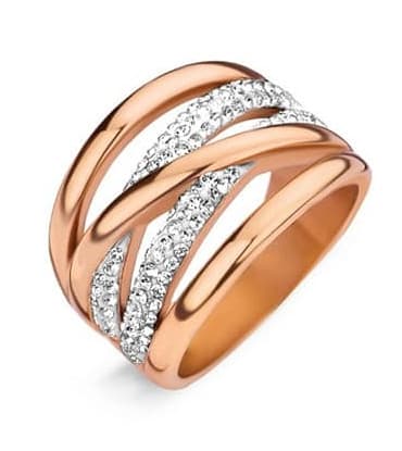 Victoria ring i roséguld med vit sten
