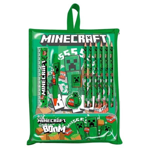 Minecraft Boom skrivset med hållare