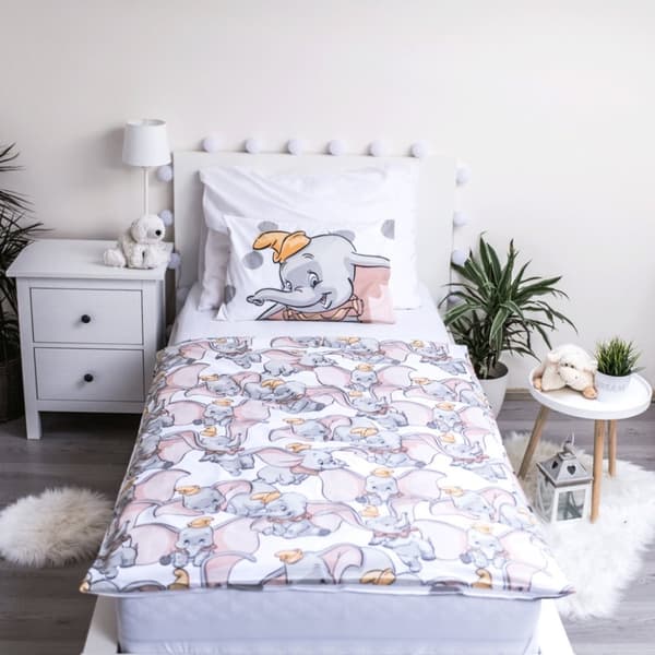 Barnsängkläder set Disney Dumbo Dots 100×135 cm, 40×60 cm