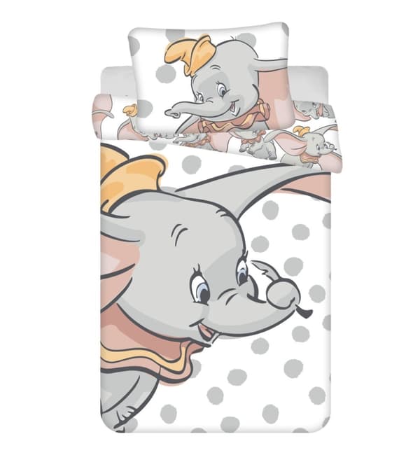 Barnsängkläder set Disney Dumbo Dots 100×135 cm, 40×60 cm