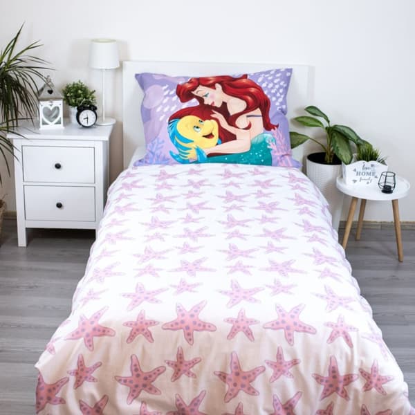 Disney Princess Ariel sängkläder set i rosa 140×200 cm, 70×90 cm