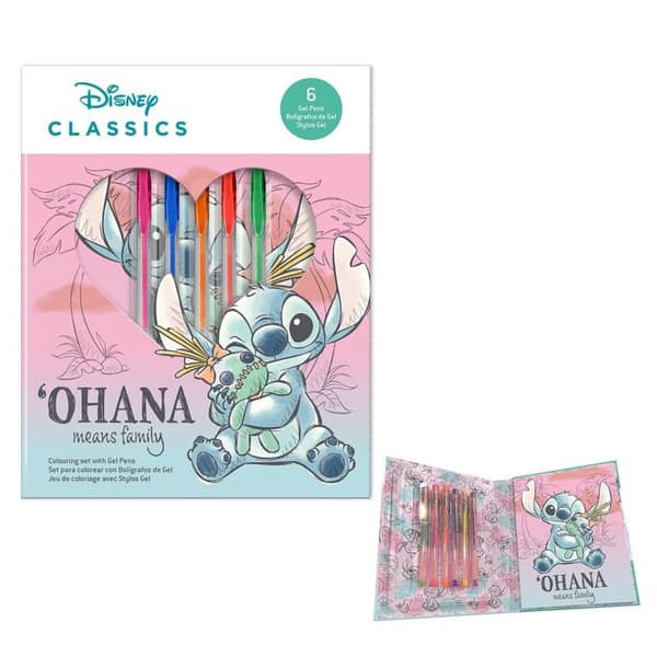 Cheeky anteckningsbok och gelbläckpennor set med Disney Lilo och Stitch
