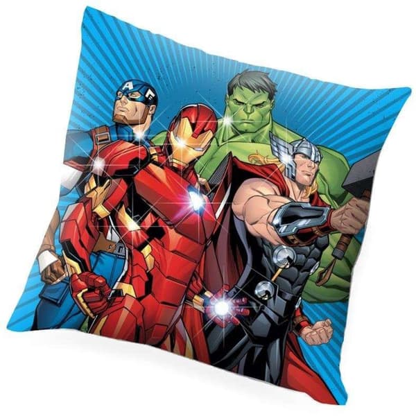 Avengers LED-lampa Kudde, Dekorativ Kudde 40x40 cm