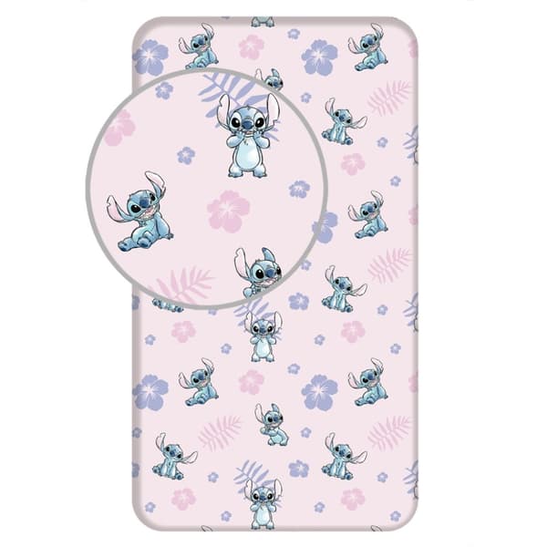 Disney Lilo och Stitch Rosa Resårmadrasstyg 90x200 cm