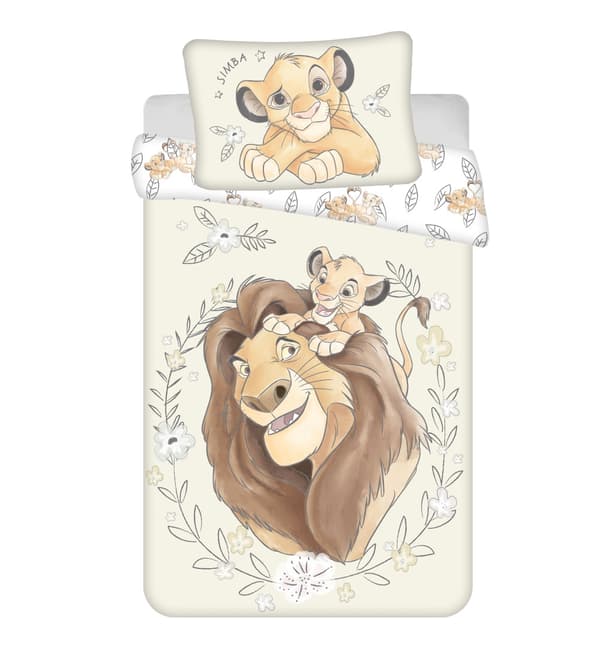 Barnsängset med motiv från Disney Lejonkungen - Simba, 100×135 cm och 40×60 cm