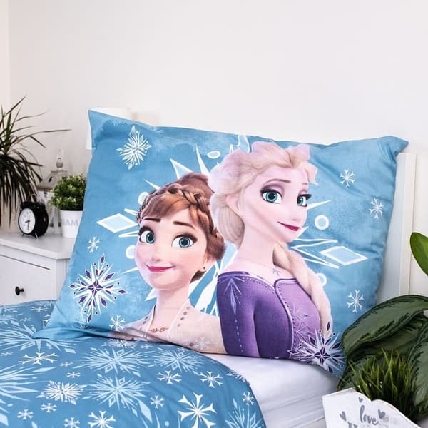 Barnens sängkläder Disney Frost med vita snöflingor 100×135 cm, 40×60 cm