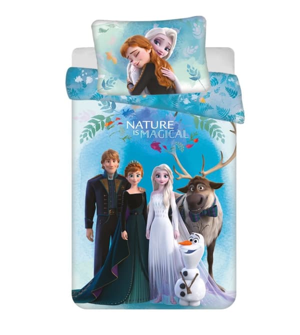Bäddset för barn med Disney Frozen - Nature is Magical, 100×135 cm, 40×60 cm