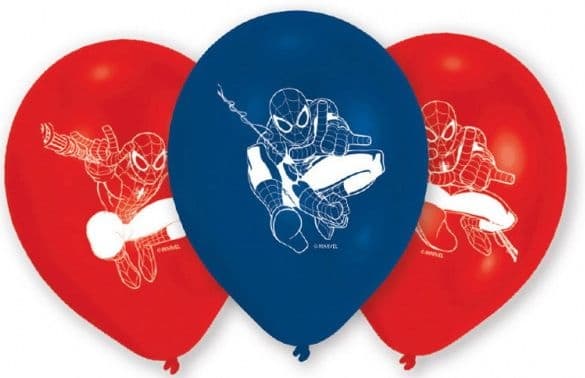Spiderman hoppballonger, 6 delar dekorativ ballongset 9 tum (22,8 cm)