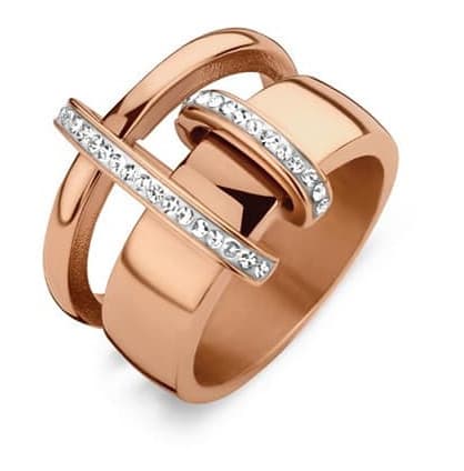 Victoria ring i roségold med vit sten