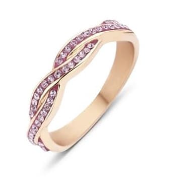 Victoria ring med rosa sten i roséguld