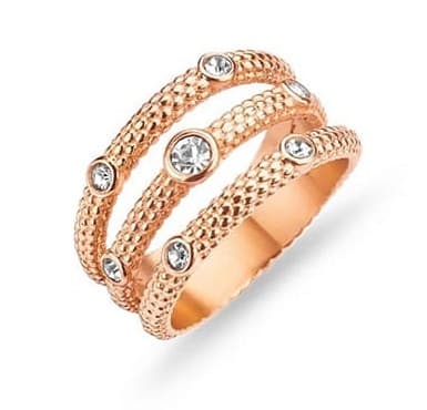 Victoria ring i roséguld med vit sten