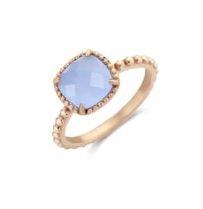 Victoria Blue stensring i roséguld