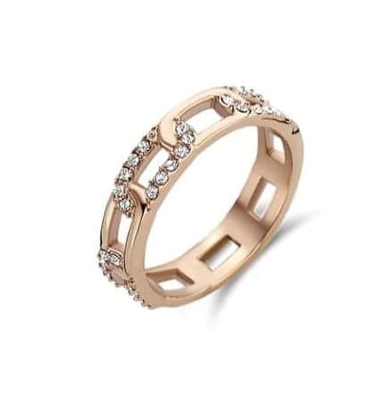 Victoria ring i roséguld med vita stenar