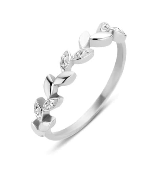 Victoria ring med silverfärgad lövdesign
