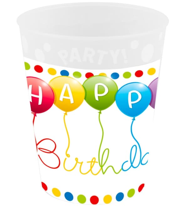 Happy Birthday-strömmar - Happy Birthday micro premium plastmugg 250 ml