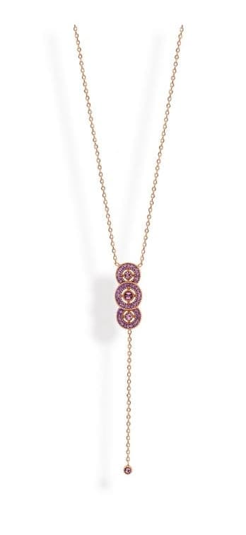 Victoria halsband med roséguld och rosa sten