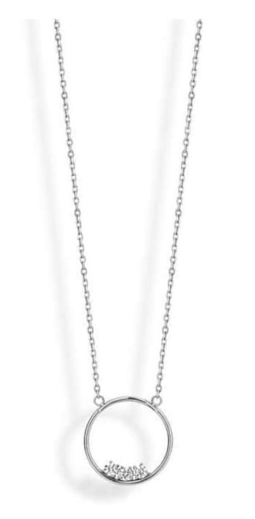 Victoria silverfärgad halsband med vit sten