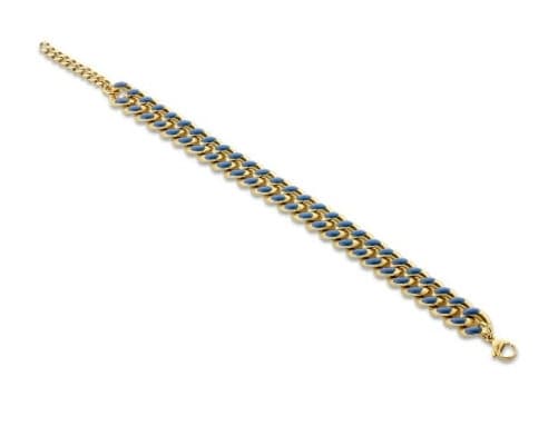 Blåmönstrad armband i guldmetall från Victoria
