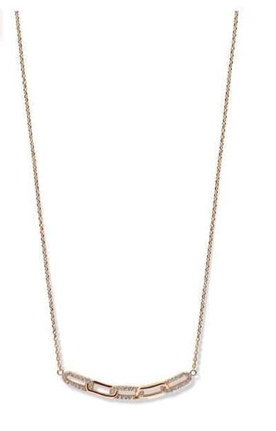 Victoria halsband i roséguld med vita stenar