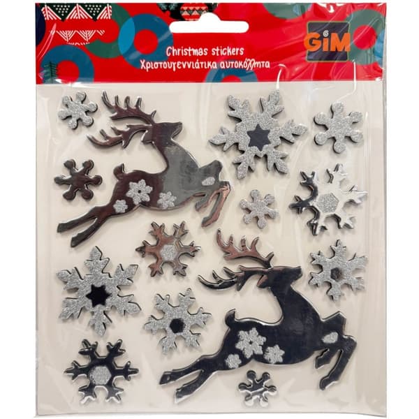 Jul silverglitter klistermärke