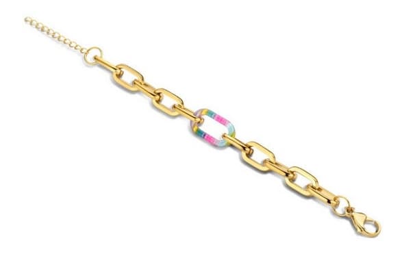Victoria flerfärgad armband i guldtoner