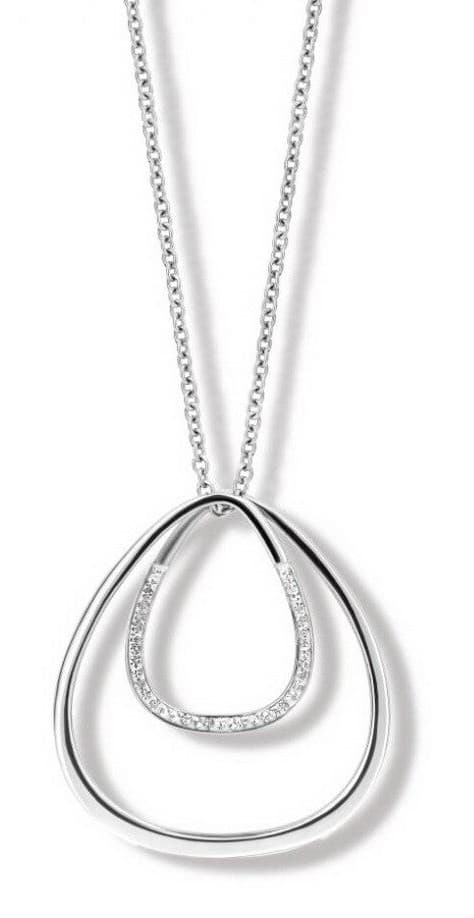 Victoria Silverfärgad Halsband med Vitt Ädelsten