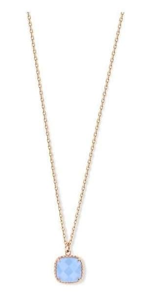 Victoria Rose halsband med blå stenar i roséguld