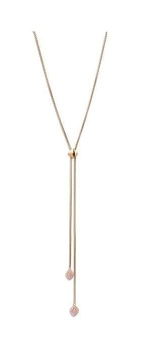 Victoria Rose halsband med rosa sten i guldton