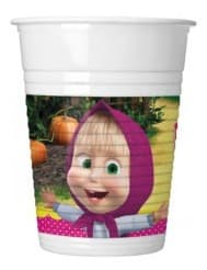 Masha och björnen plastkoppar i skogstema 8 st 200 ml