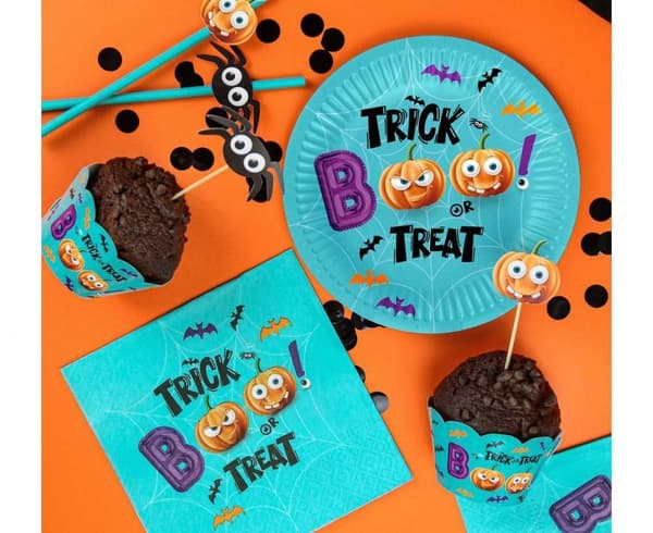 Boo Halloween pappers tallrikar, set om 6, 18 cm