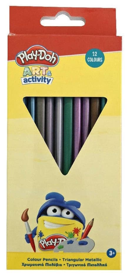 Play-Doh Art Metallic, triangulärt färgpen set med 12 pennor
