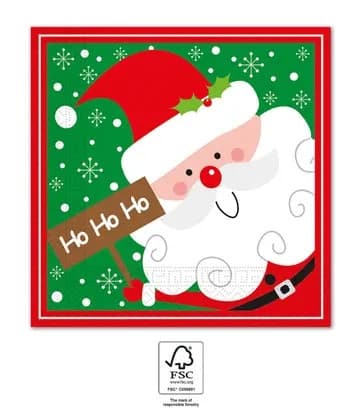 Jul Santa Claus Ho Ho Ho servetter 20 st 33x33 cm FSC