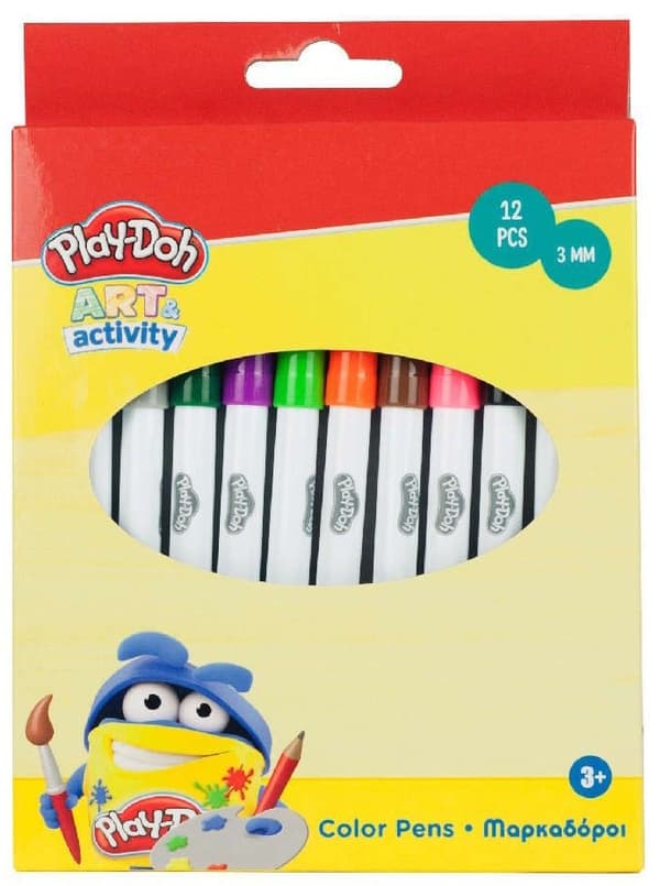 Play-Doh konstfärgade tvättbara tuschpennor - 12 stycken